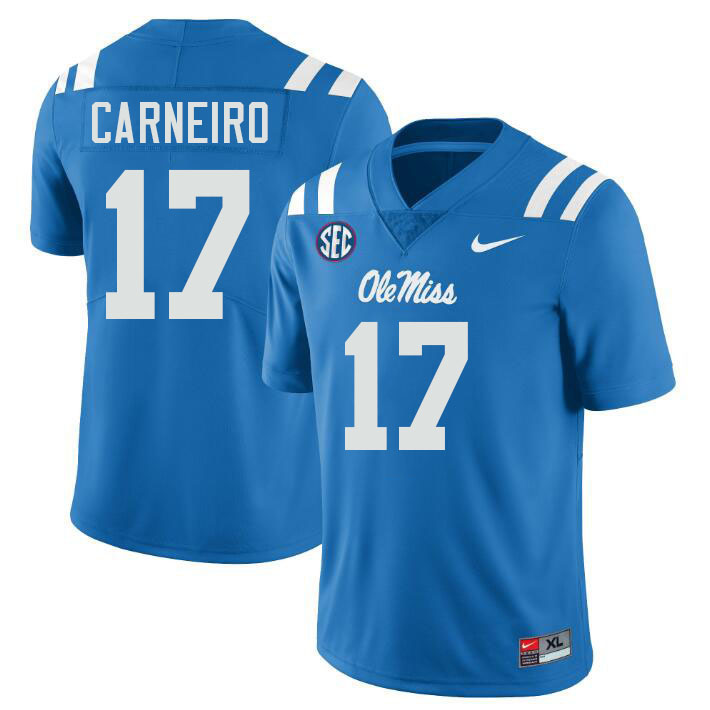 Ole Miss Rebels #17 Lucas Carneiro College Football Jerseys Stitched-Power Blue